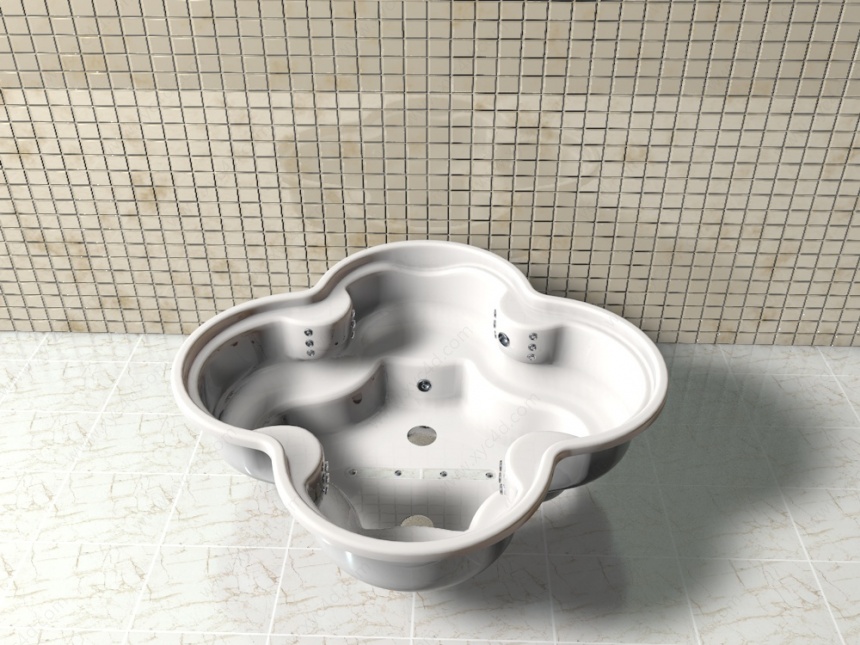 花朵式浴缸C4D模型