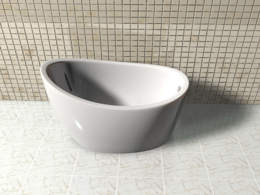 元宝形浴缸C4D模型