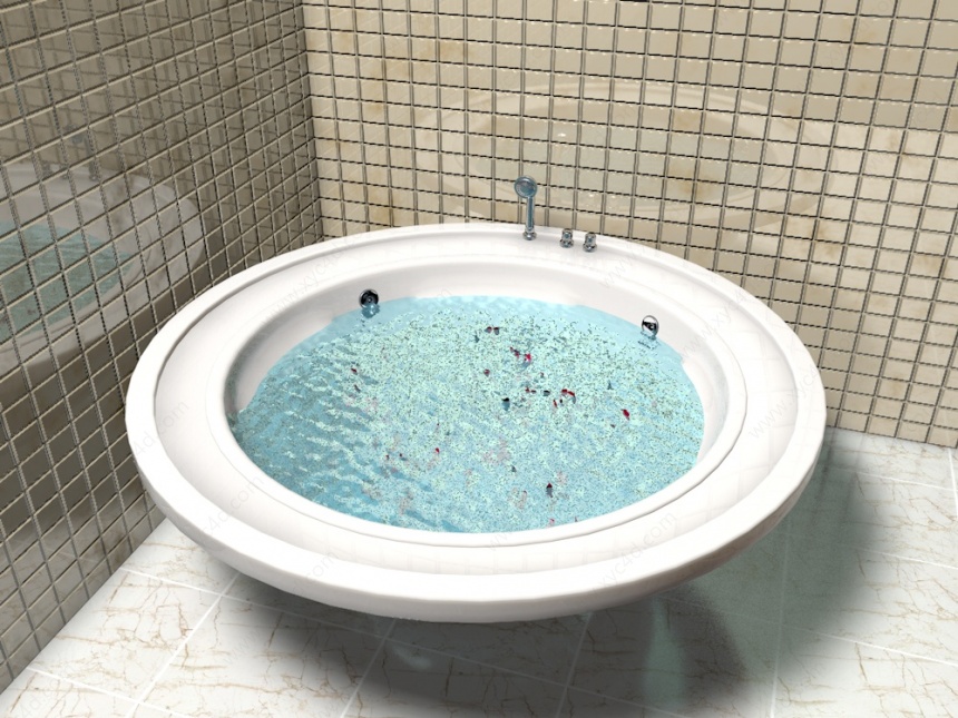 圆形独立浴缸C4D模型