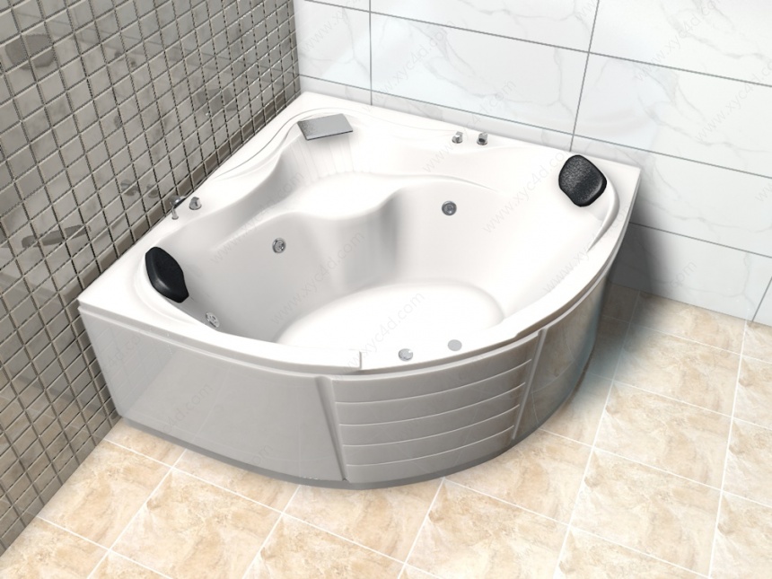 花洒浴缸C4D模型