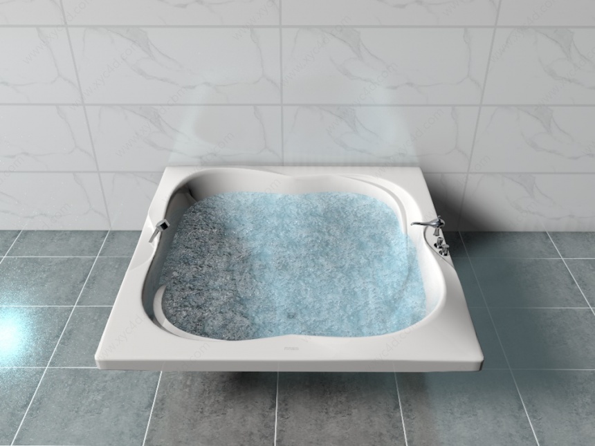 亚克力独立浴缸C4D模型