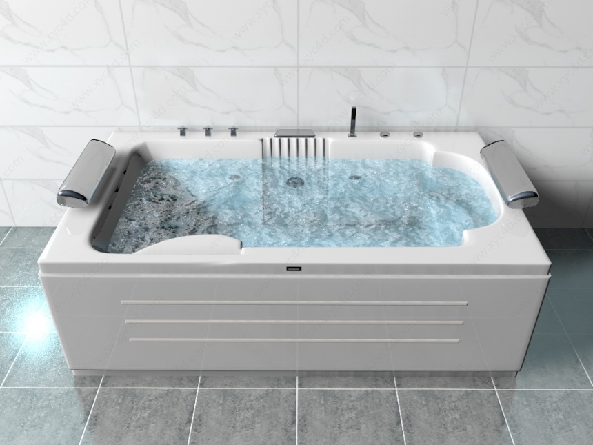 带枕式浴缸C4D模型