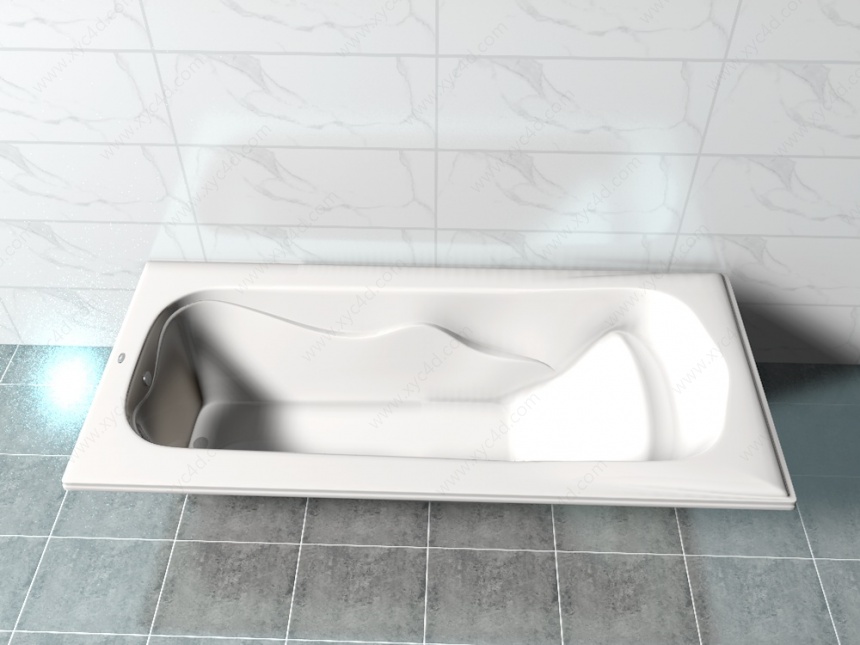 躺式浴缸C4D模型