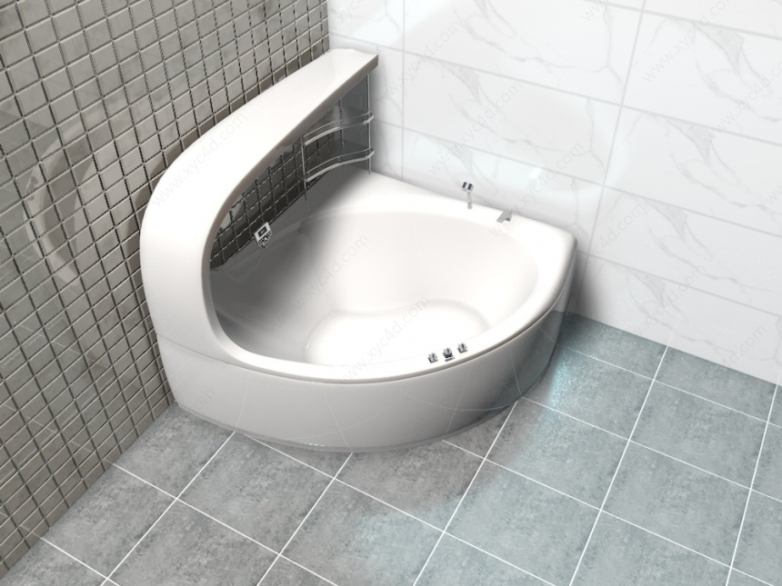 带架浴缸C4D模型