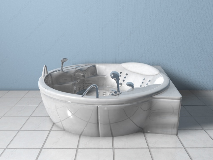 靠墙式浴缸C4D模型