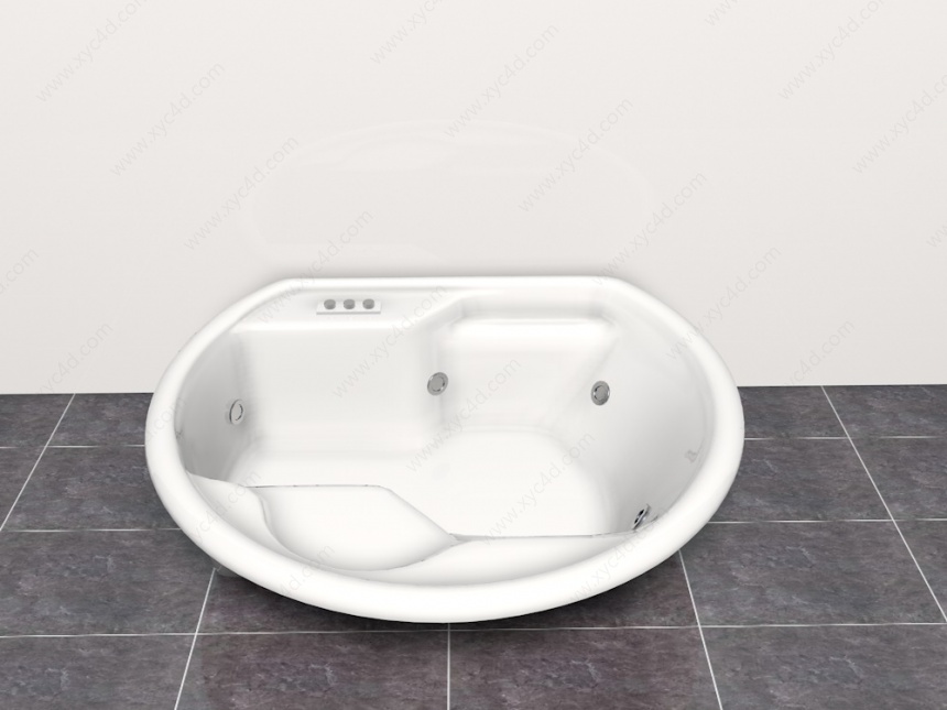 半圆形浴缸C4D模型