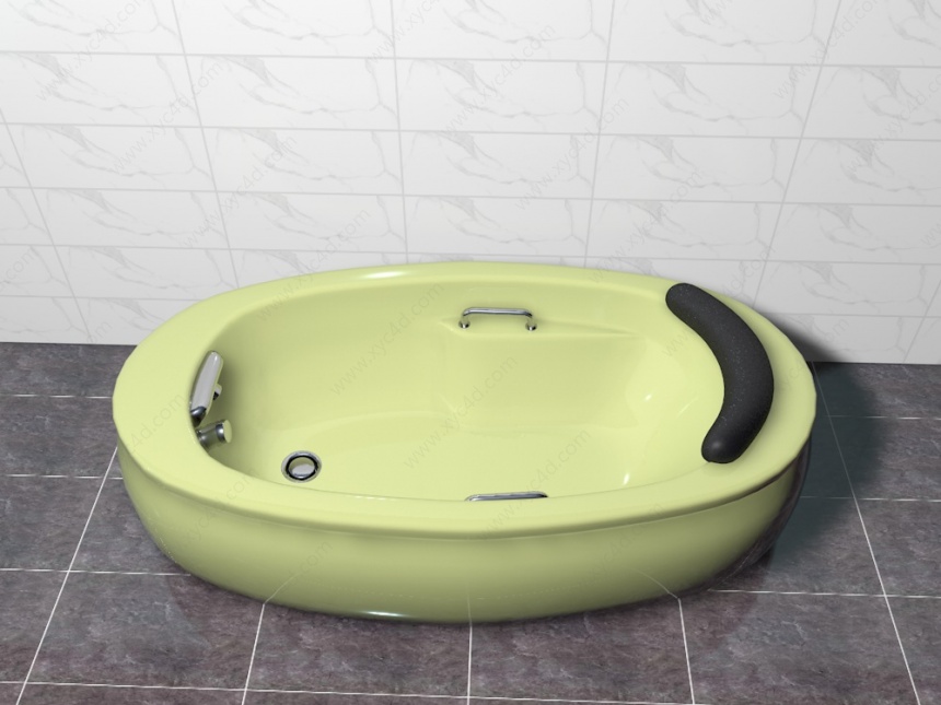 陶瓷椭圆浴缸C4D模型