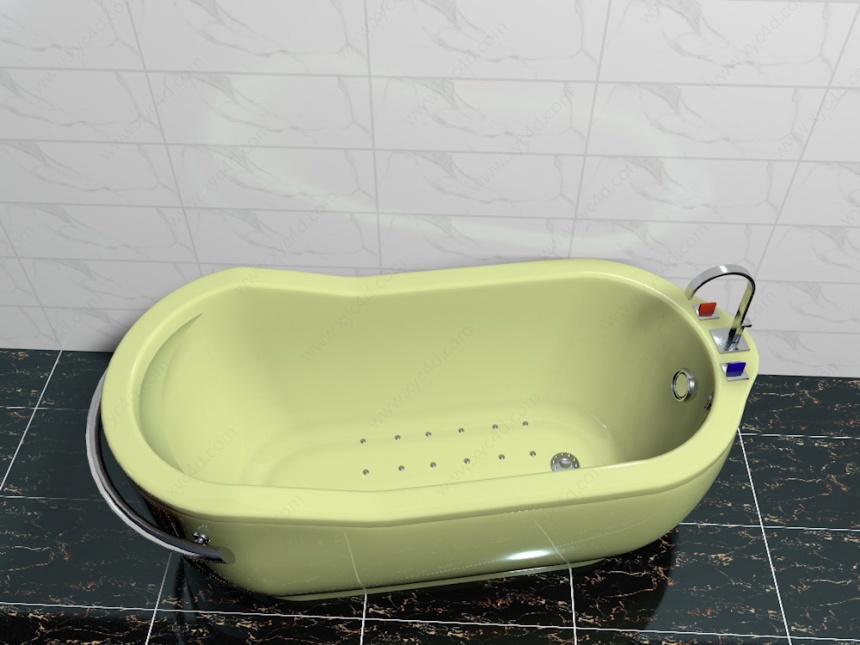 简约独立浴缸C4D模型