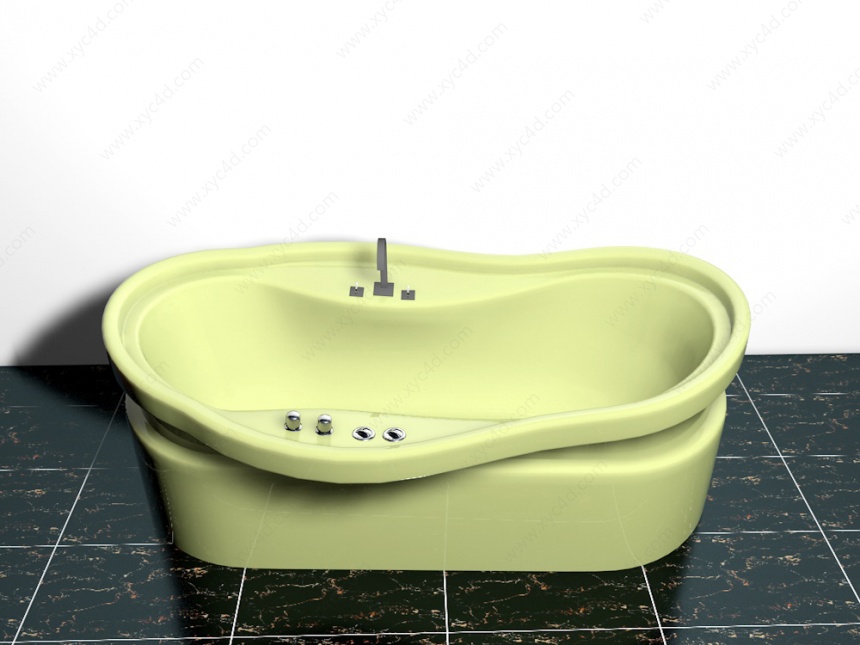 带底座浴缸C4D模型