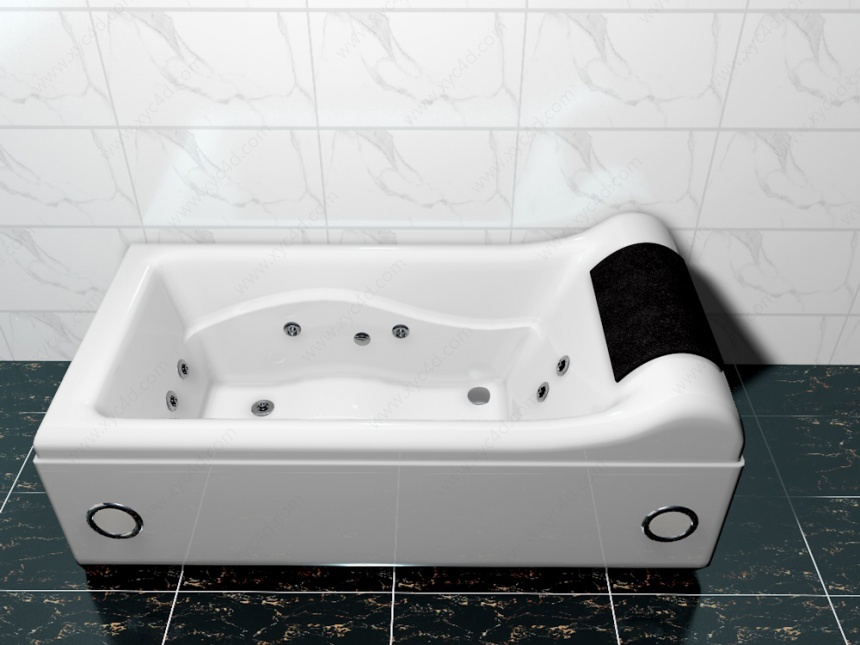 私人豪华浴缸C4D模型
