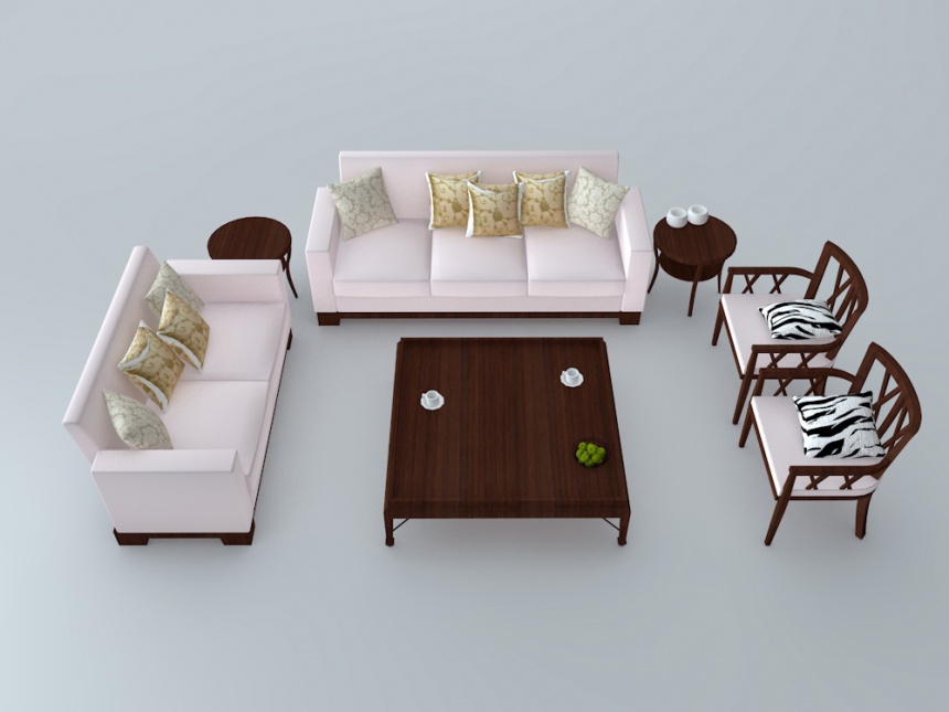 会议室沙发组合C4D模型