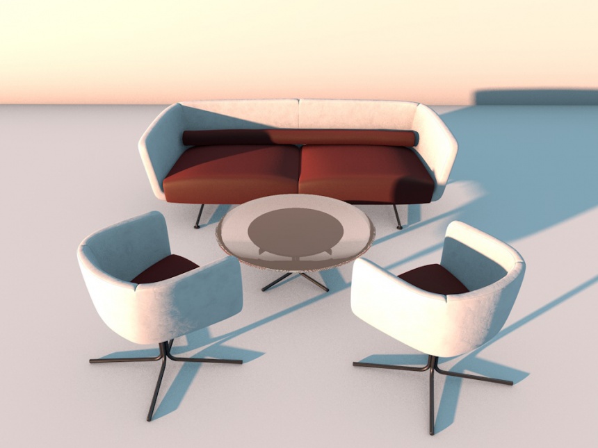 会议室沙发组合C4D模型