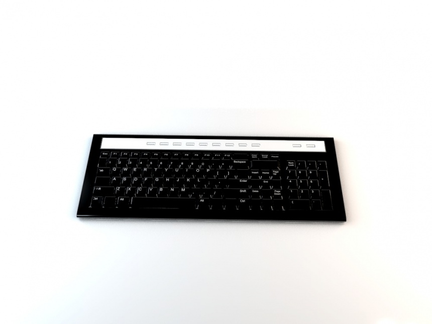 电脑无线键盘C4D模型