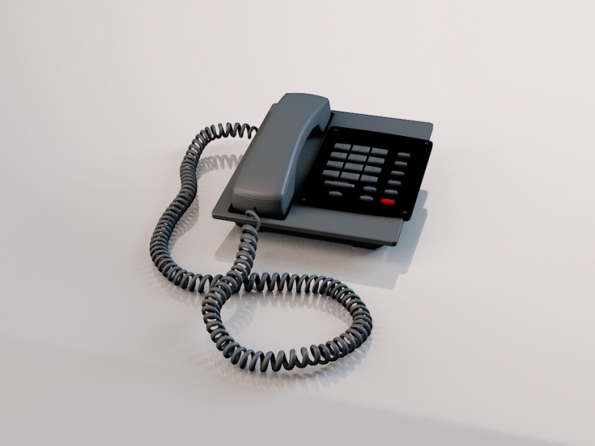 有线办公电话C4D模型
