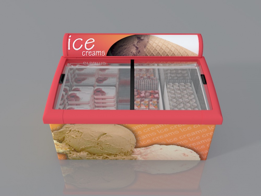 超市冰淇淋柜C4D模型