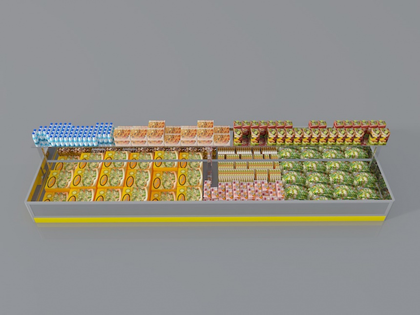 超市中岛货柜C4D模型
