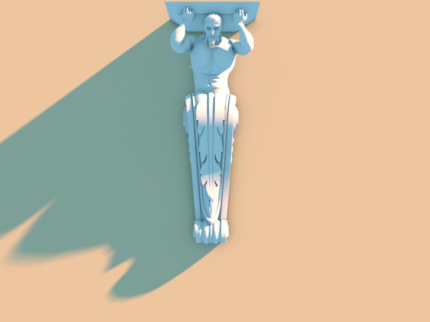 欧式雕塑柱子C4D模型
