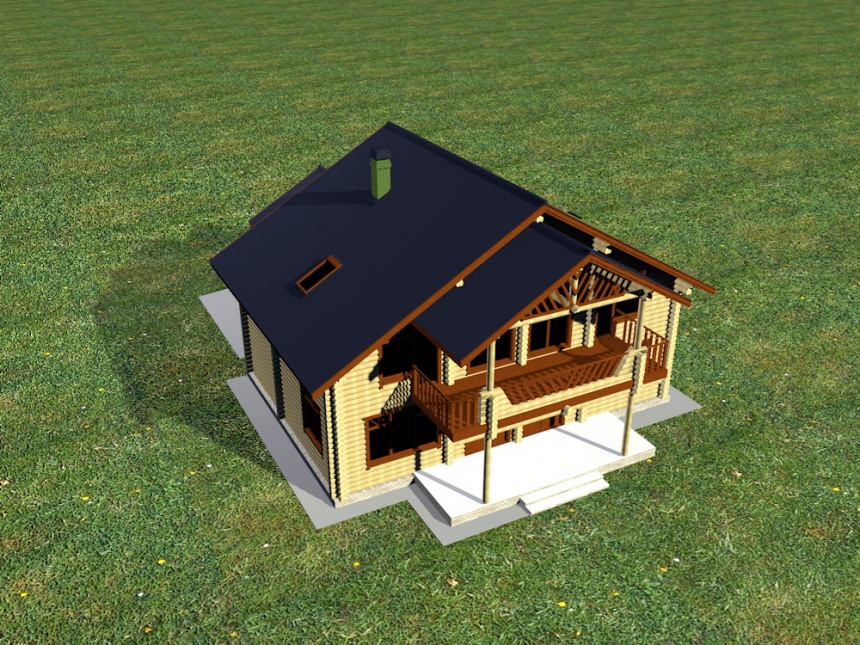 木头别墅C4D模型