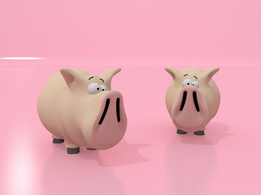 卡通小猪猪C4D模型