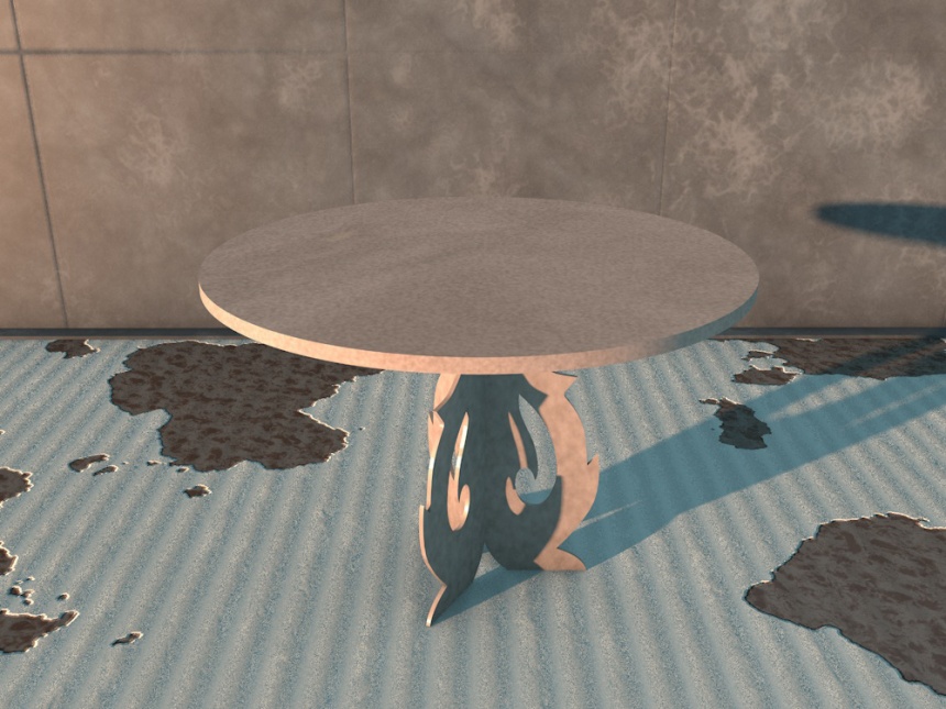 石头桌C4D模型