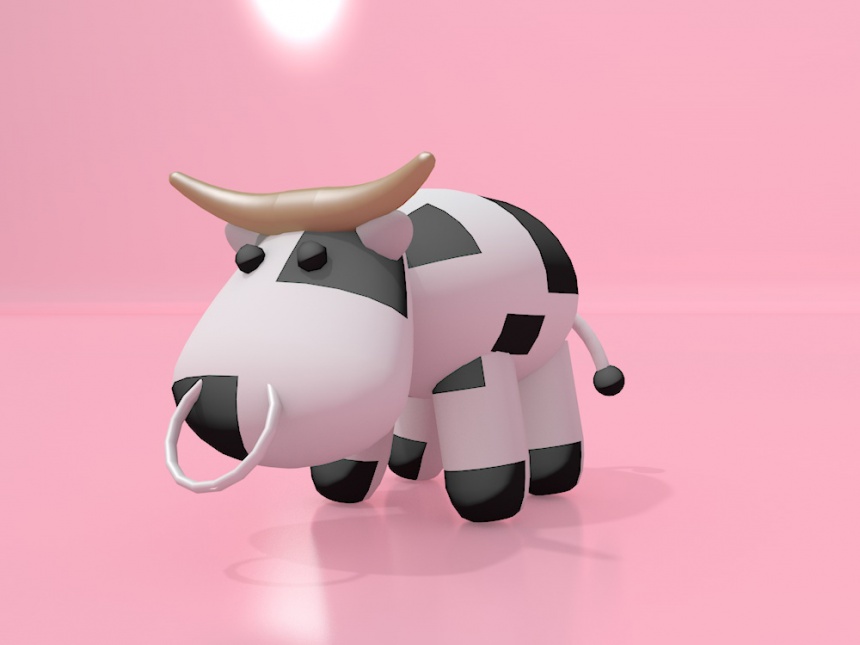 卡通奶牛C4D模型