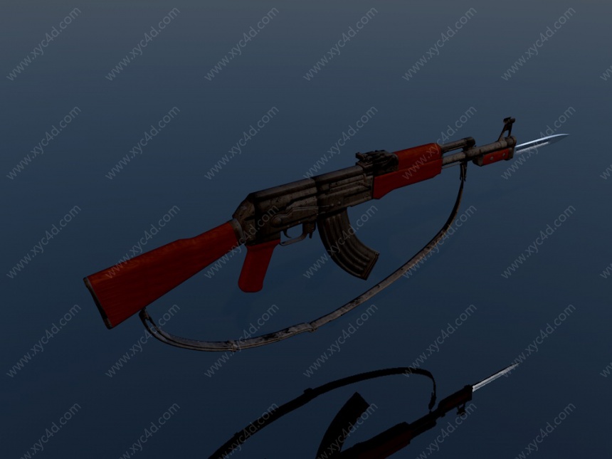 AK-47突击步枪C4D模型