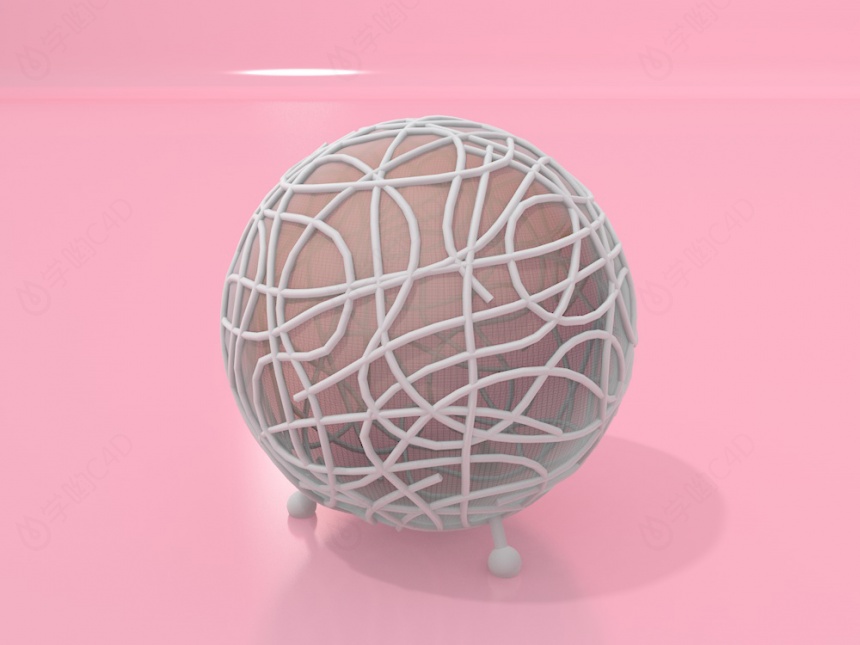 球形个性台灯C4D模型