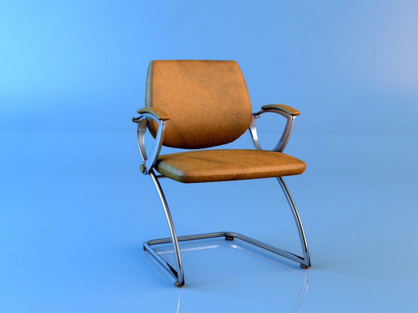 钢制弓形椅子C4D模型