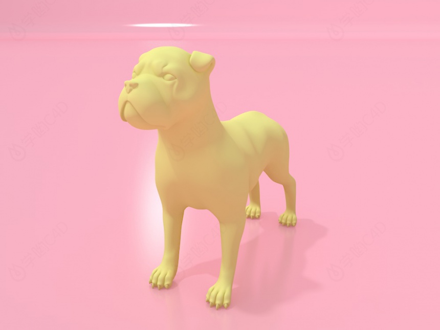 小狗雕塑C4D模型