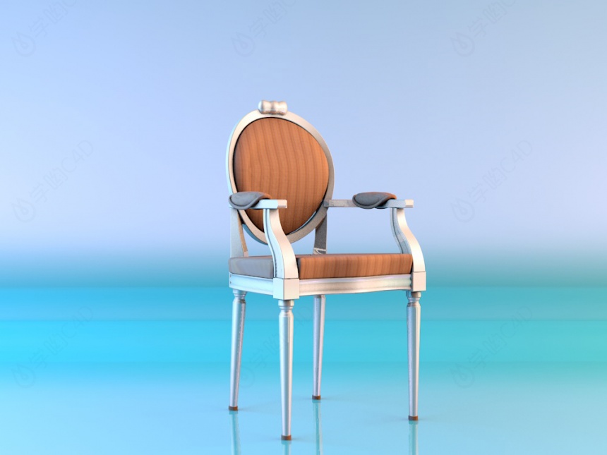欧式扶手椅C4D模型