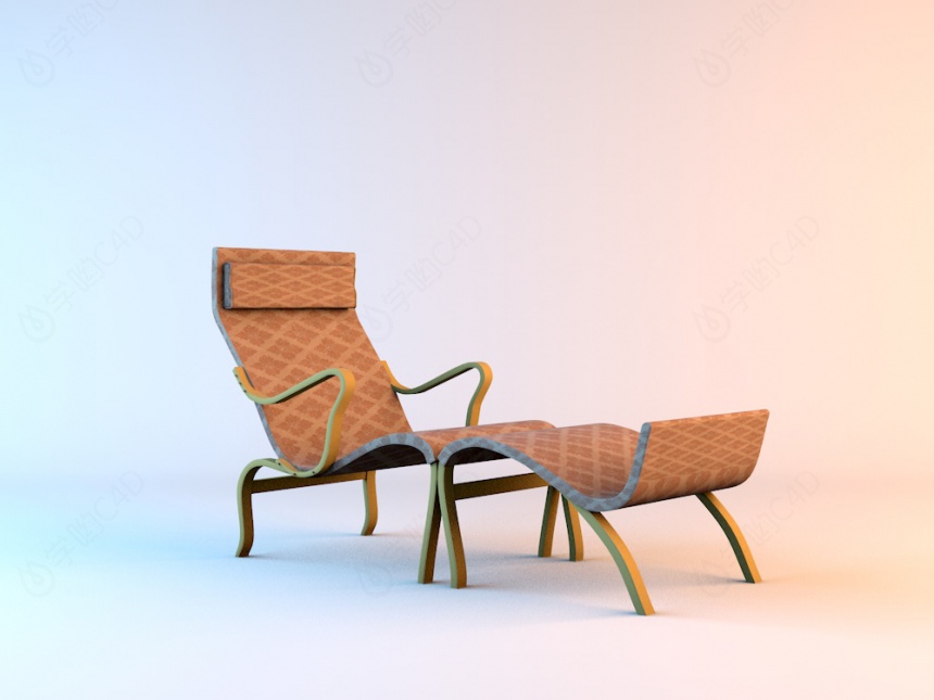 布艺躺椅C4D模型