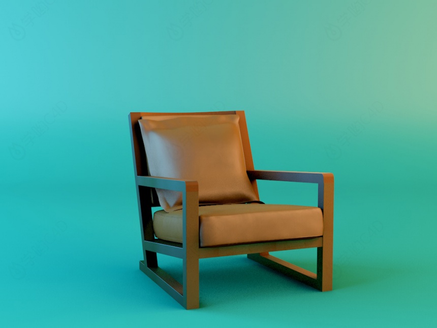 实木布艺椅子C4D模型