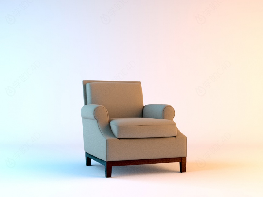 皮革休闲椅C4D模型