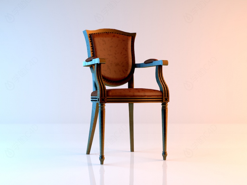 高档欧式椅子C4D模型