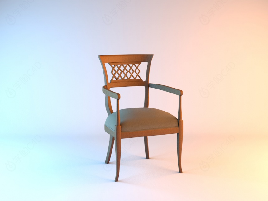 实木餐厅椅C4D模型