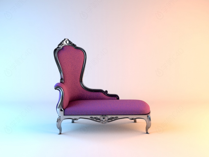 古典欧式贵妃椅C4D模型