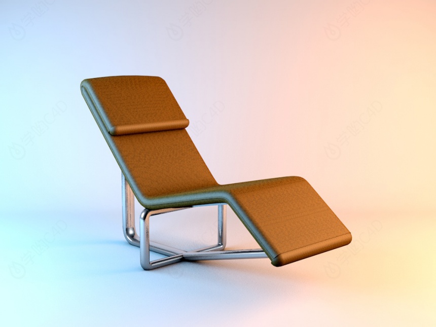 咖色躺椅C4D模型