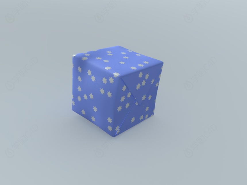 蓝色礼物盒子C4D模型
