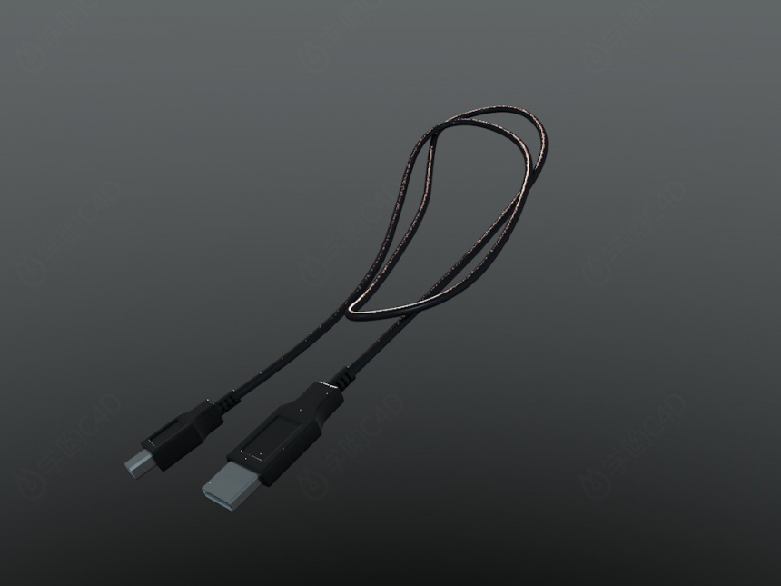USB插口数据线C4D模型