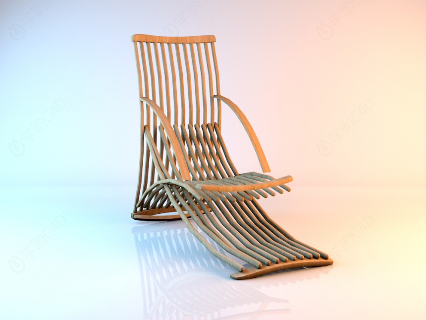 田园木椅C4D模型