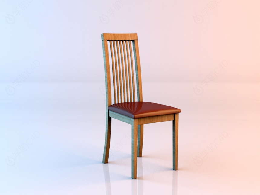 棕色餐厅椅C4D模型