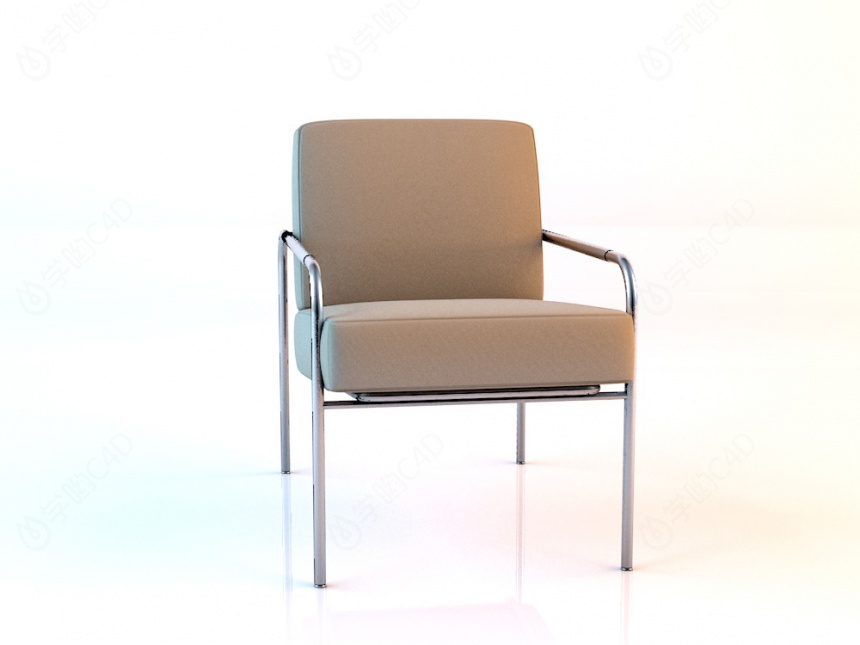 米色休闲椅子C4D模型