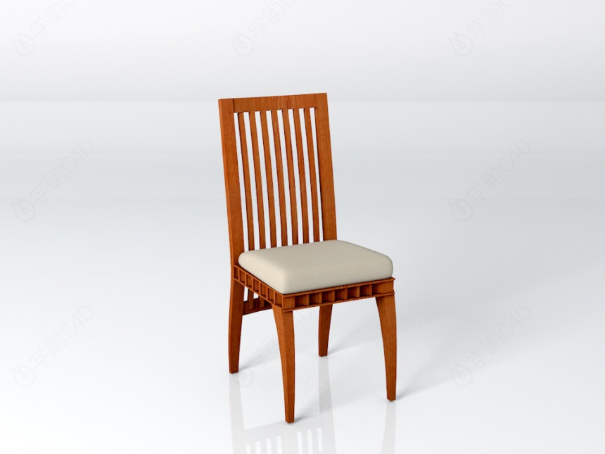 木质餐厅椅C4D模型