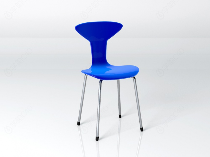 蓝色休闲椅子C4D模型