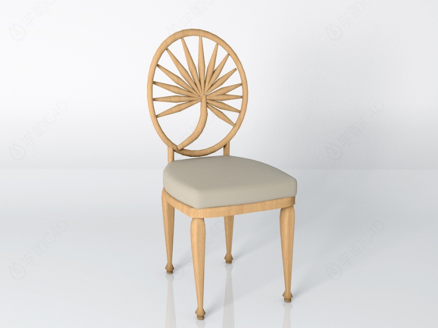 木质软座椅C4D模型