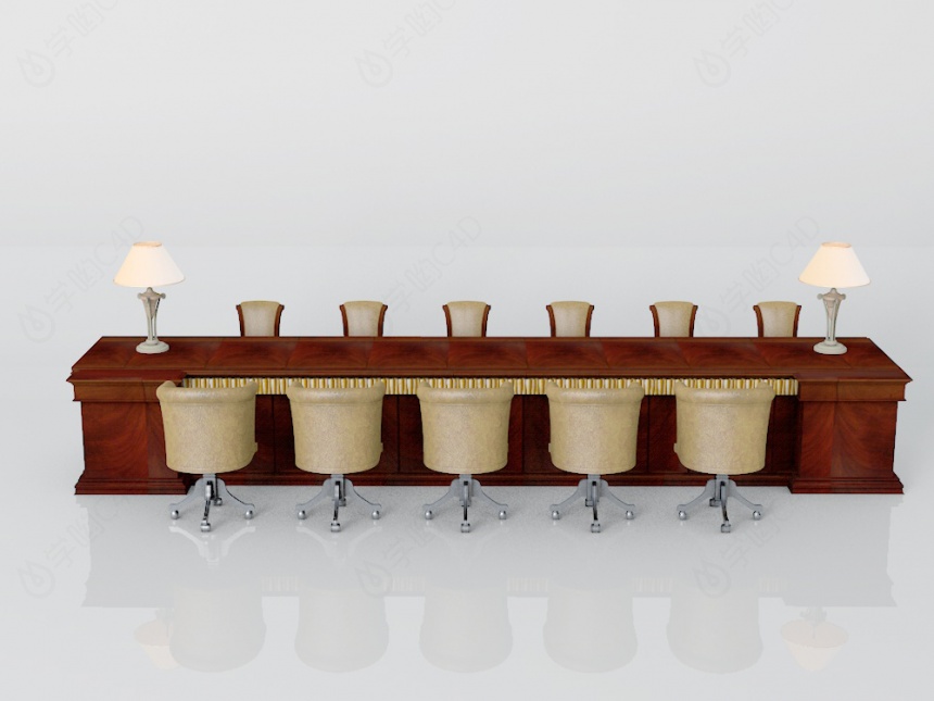会议桌椅组合C4D模型
