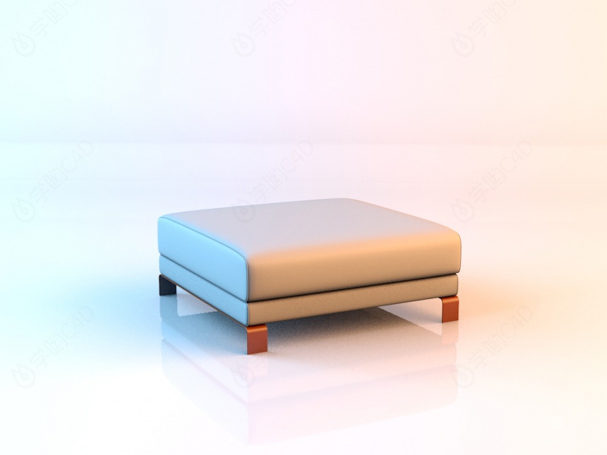 真皮沙发凳C4D模型