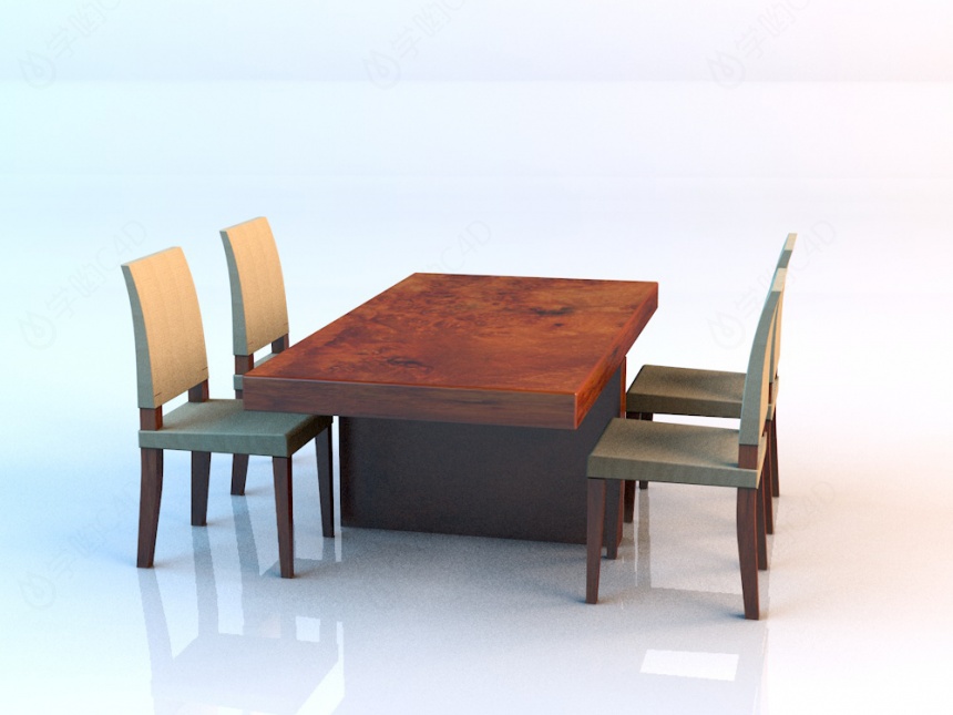 饭店餐桌椅C4D模型