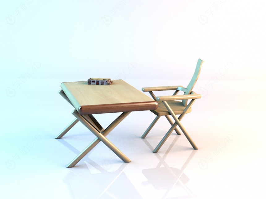折叠桌椅C4D模型
