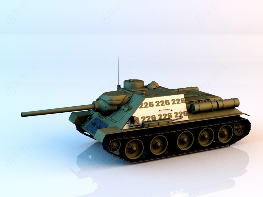 苏联SU-100反坦克C4D模型